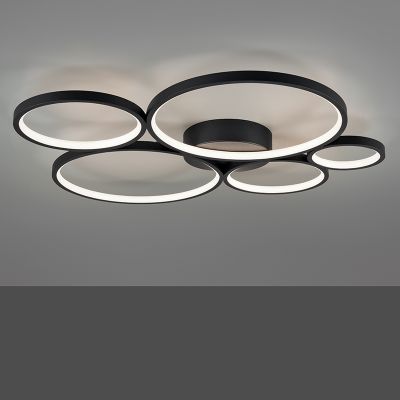 Black flush ceiling light modern, Robon, 49W, 3000K LED