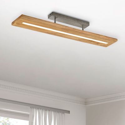 Wood flush ceiling light brown, Deka, 27W, 3000K LED