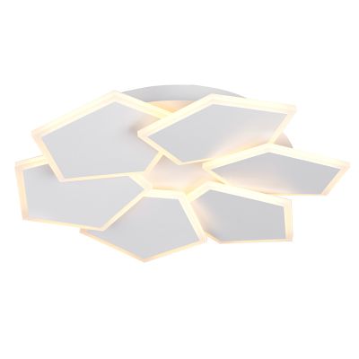 White flush ceiling light modern, Vishaal, 3-step dimmable
