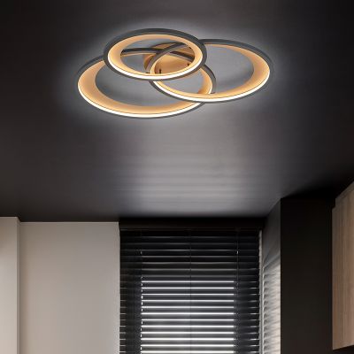 Black flush ceiling light modern, Kendi, 36W, 3000K LED