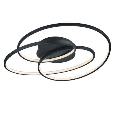 Black flush ceiling light modern, Sabra, 38W, 3000K LED