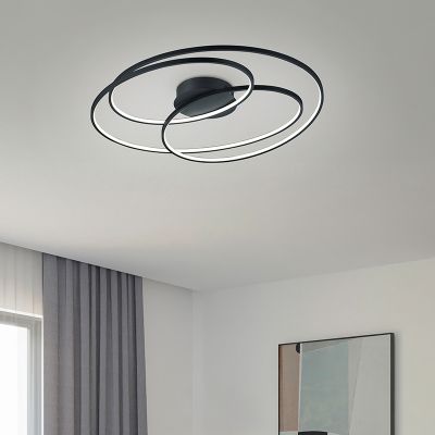 Black flush ceiling light modern, Sabra, 50W, 3000K LED