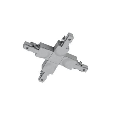 Gray cross connector for 2-phase track lighting