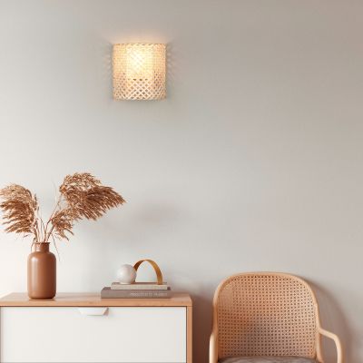 Bamboo wall light brown, Joyameris, with switch