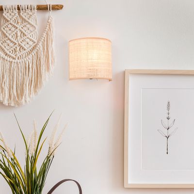 Cream wall light rustic, Peder, with switch