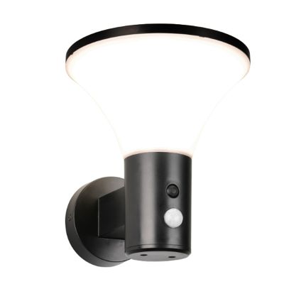 Black solar outdoor wall light modern, Nebahat, 3W, 4000K LED, IP44