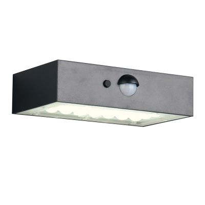 Black solar outdoor wall light modern, Numan, IP65