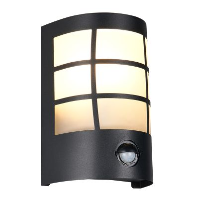 Black outdoor wall light with motion sensor modern, Ratna