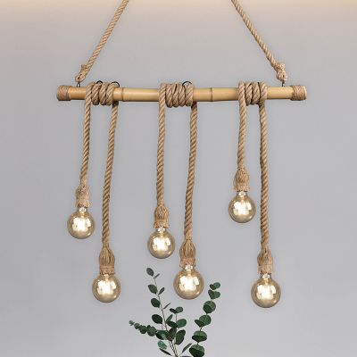 Wood dining table hanging lamp brown, Joaquin