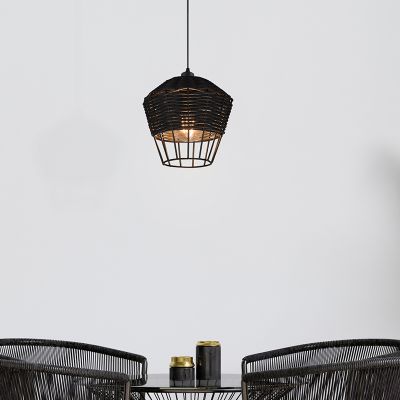 Rattan pendant light black, Mirne