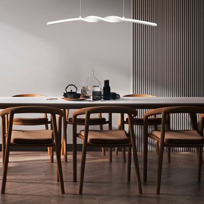 White pendant light design, Quirinus, 18W, 4000K LED