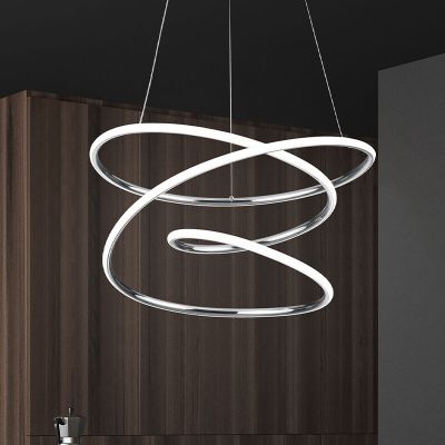Chrome pendant light design, Marell, 36W, 4000K LED, 3-step dimmable