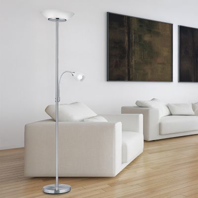 Nickel reading floor lamp modern, Larry