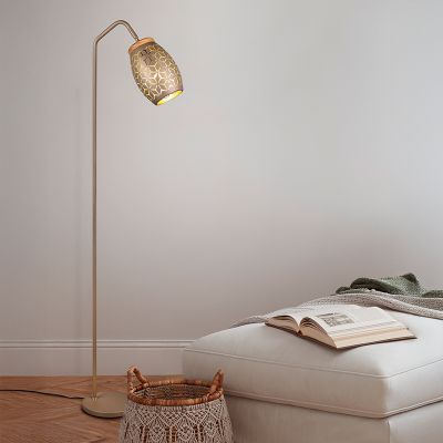 Brown floor lamp modern, Delana, with switch