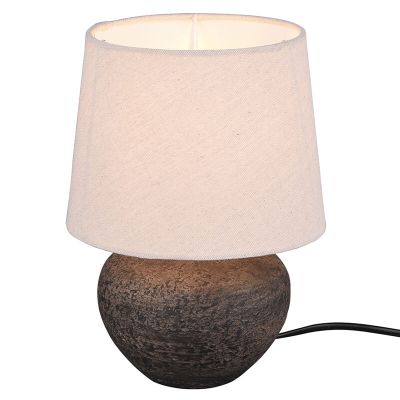 Ceramic table lamp brown, Ulo, with switch
