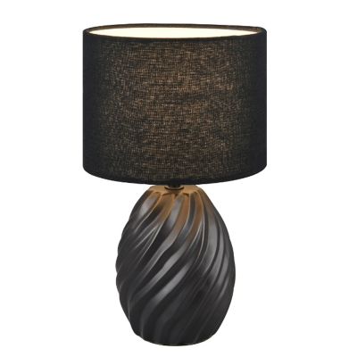 Black table lamp retro, Roeland, with switch