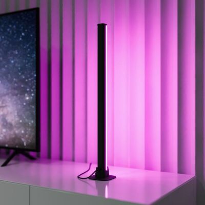 Black table lamp modern, Wissal, 5W, RGB LED, with remote control