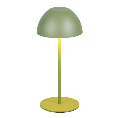 Green rechargeable table lamp plastic, Mikhail, 2W, 3000K LED, IP44, with touch dimmer