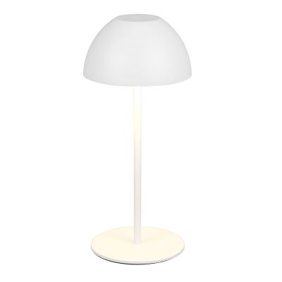White rechargeable table lamp plastic, Mikhail, 2W, 3000K LED, IP44, with touch dimmer
