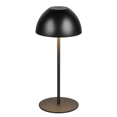 Black rechargeable table lamp plastic, Mikhail, 2W, 3000K LED, IP44, with touch dimmer