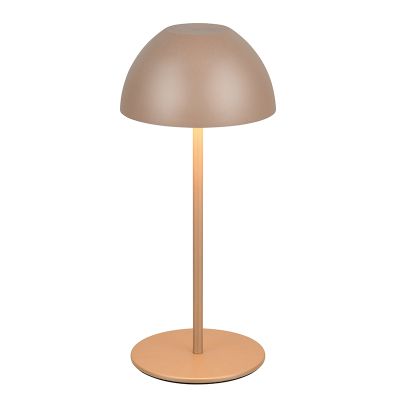 Brown rechargeable table lamp plastic, Mikhail, 2W, 3000K LED, IP44, with touch dimmer
