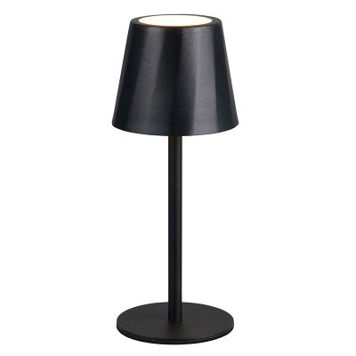 Black rechargeable table lamp metal, Priya, 1,6W, warm to cold white adjustable LED, 3-step dimmable