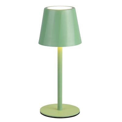 Green rechargeable table lamp metal, Priya, 1,6W, warm to cold white adjustable LED, 3-step dimmable