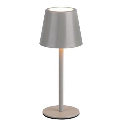 Grey rechargeable table lamp metal, Priya, 1,6W, warm to cold white adjustable LED, 3-step dimmable