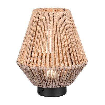 Paper rechargeable table lamp brown, Isaura, 1,5W, 3000K LED, 3-step dimmable