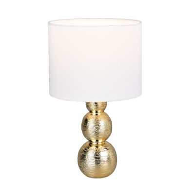 Ceramic table lamp gold, Leonhard, with switch