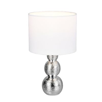 Ceramic table lamp silver, Leonhard, with switch