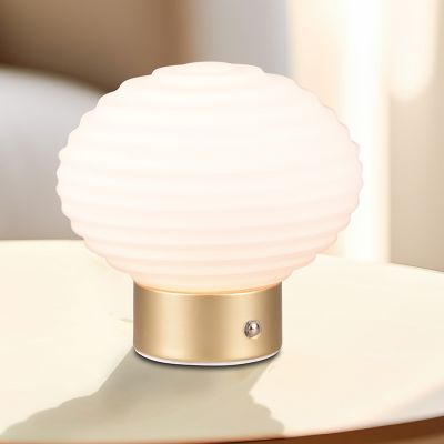 Brass rechargeable table lamp retro, Walid, 2W, 3000K LED, with touch dimmer