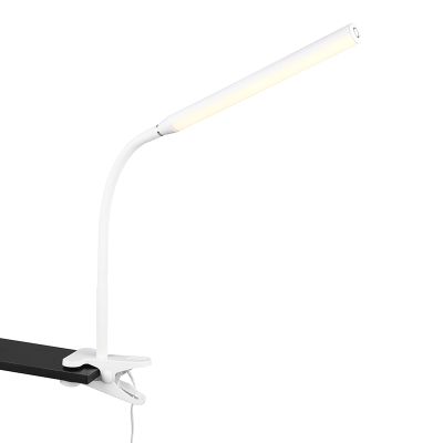 White clip on light modern, Rommert, 5W, warm to cold white adjustable LED, with touch dimmer