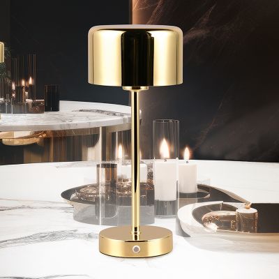 Brass rechargeable table lamp modern, Dustin, 1W, 3000K LED, with touch dimmer