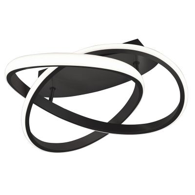 Black flush ceiling light modern, Sanura, 18W, 3000K LED