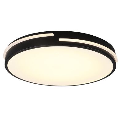 Black flush ceiling light modern, Fadi, 24W, warm to cold white adjustable LED, with remote control