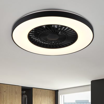 Black ceiling fan modern, Maurits, 40W, warm to cold white adjustable LED, with remote control