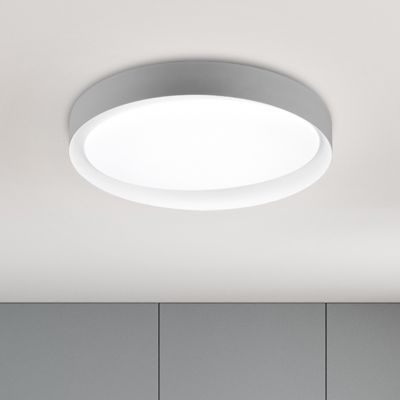 Grey flush ceiling light modern, Joas, 24W, warm to cold white adjustable LED, with remote control