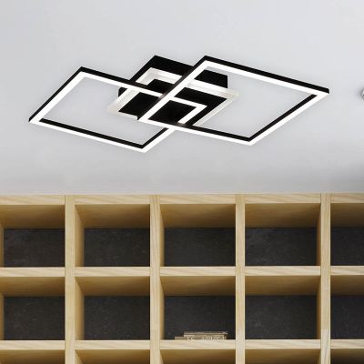 Black flush ceiling light modern, Semira, 25W, 3000K LED