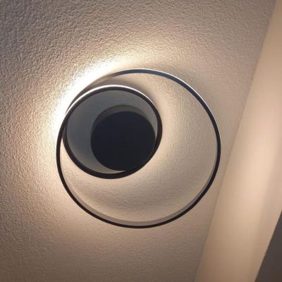 Taupe flush ceiling light modern, Sassandra, 22W, 3000K LED, 3-step dimmable