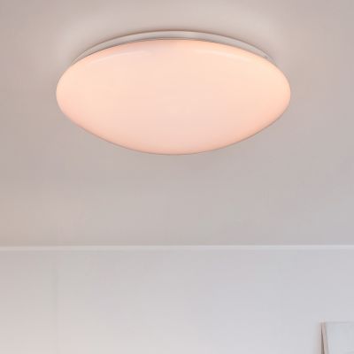 White flush ceiling light modern, Neda, 18W, warm to cold white adjustable LED, with remote control