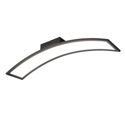 Black flush ceiling light modern, Ruurd, 23W, 3000K LED