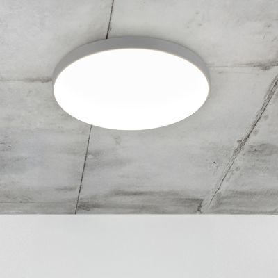 Grey flush ceiling light plastic, Sharde, 18W, 4000K LED, IP44