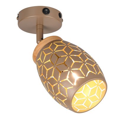 Brown wall spotlight modern, Delana, with switch