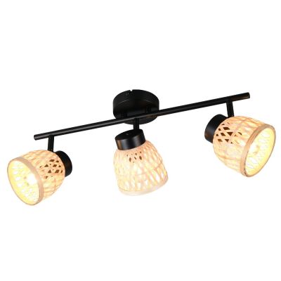 Rattan ceiling spotlight brown, Laut