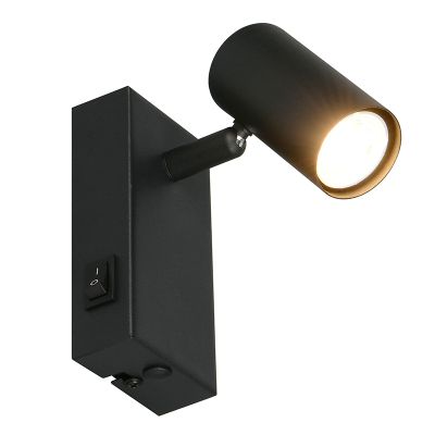 Black wall light modern, Suradj, with switch