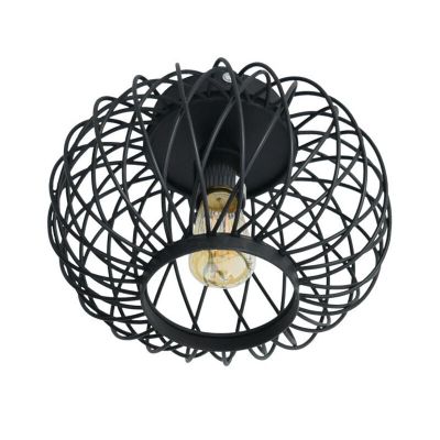 Industrial flush ceiling light black, Asli