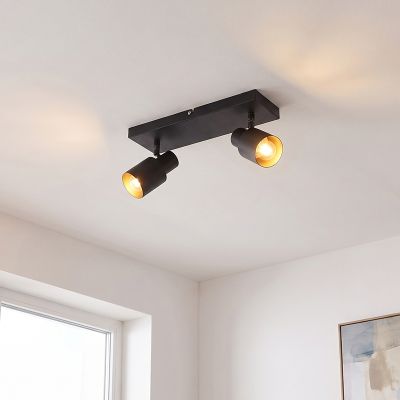 Aluminium ceiling spotlight black, Eleno