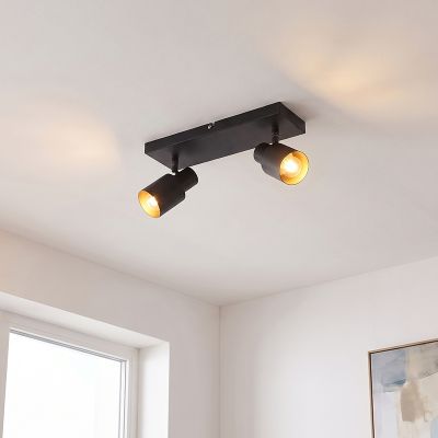 Aluminium ceiling spotlight black, Eleno