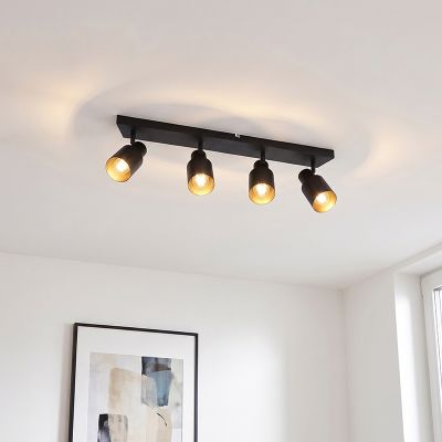 Aluminium ceiling spotlight black, Eleno